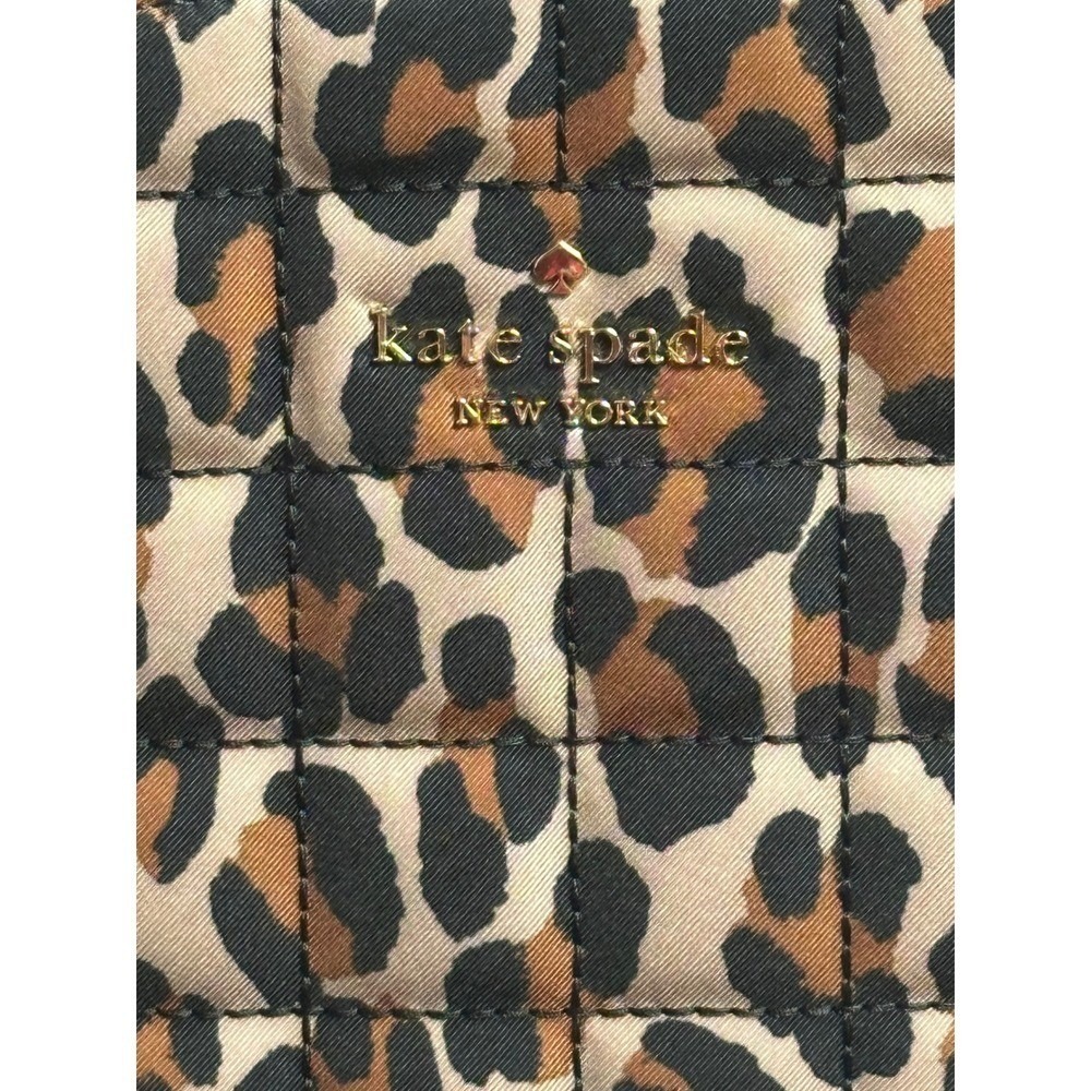Kate Spade New York Quilted Leopard Print Backpack Bag Brown Multi Camden - Picture 2 of 5